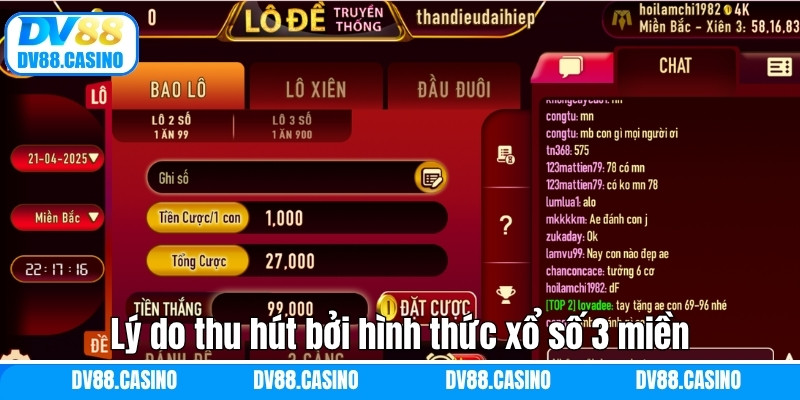 Lý do thu hút bởi hình thức xổ số 3 miền
